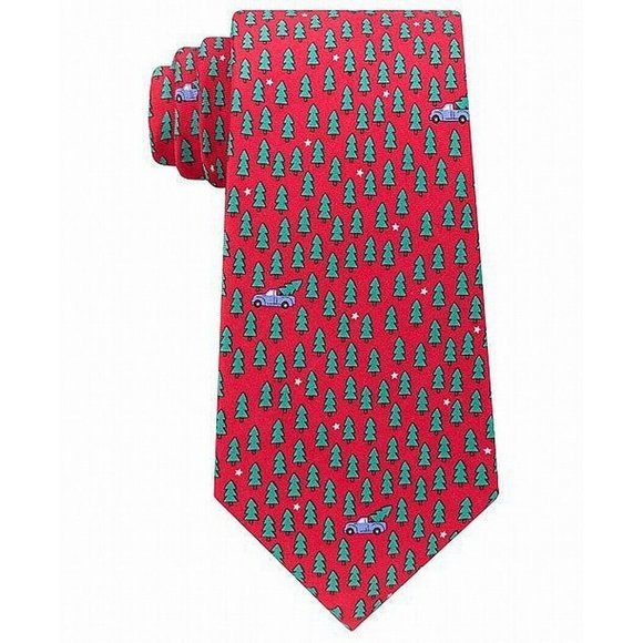 Tommy Hilfiger Mens Conversational Self-tied Necktie Red One Size MSRP $70 - Picture 1 of 1